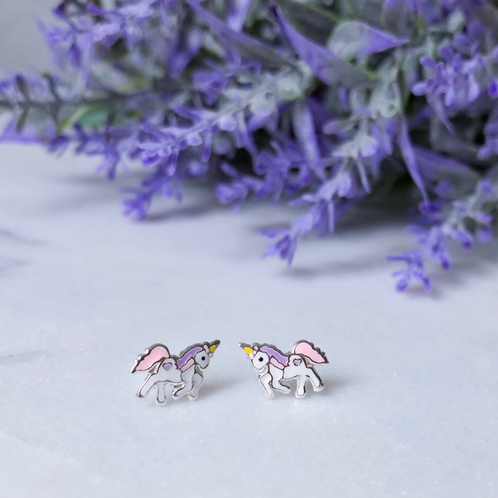Unicorn stud earrings 925 Sterling Silver